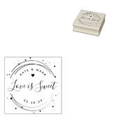 Moderne Ronde 'Liefde is Zoet' Huwelijksgunst Rubberstempel (Gestempeld)