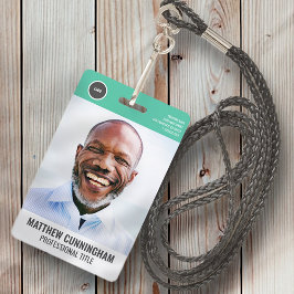 Moderne Ronde Logo werknemer Fotonaam streepjescod Badge