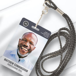 Moderne Ronde Logo werknemer Fotonaam streepjescod Badge