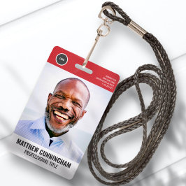 Moderne Ronde Logo werknemer Fotonaam streepjescod Badge