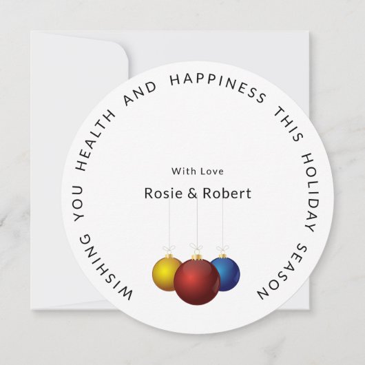 Moderne ronde, prettige kerst | Ampersand & Pset Feestdagenkaart (Achterkant)