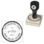 Moderne Ronde Rendement Adres Rubber Stamp Rubberstempel (Gestempeld)