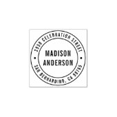Moderne Ronde Ronde van de Grens Adres Rubberstempel (Afrduk)