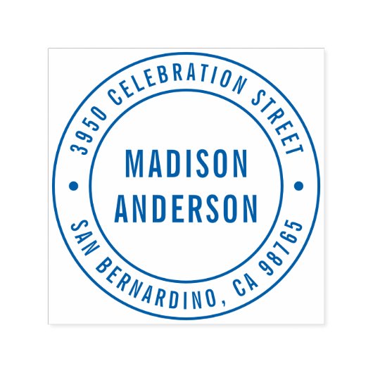 Moderne Ronde Ronde van de Grens Adres Zelfinktende Stempel (Design)