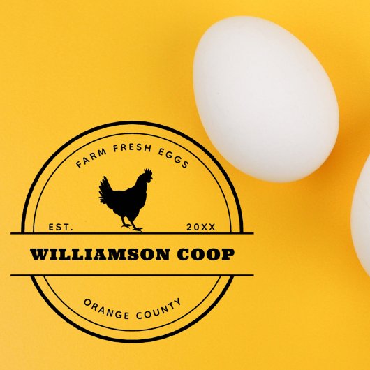 Moderne Ronde Rustieke Boerderij Ei Karton Rubberstempel