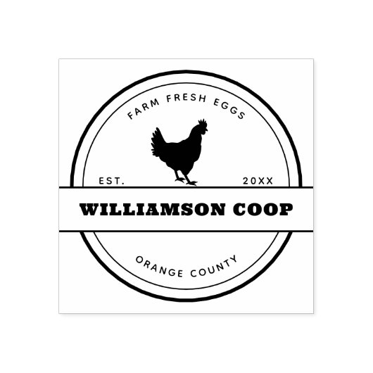 Moderne Ronde Rustieke Boerderij Ei Karton Rubberstempel (Afrduk)