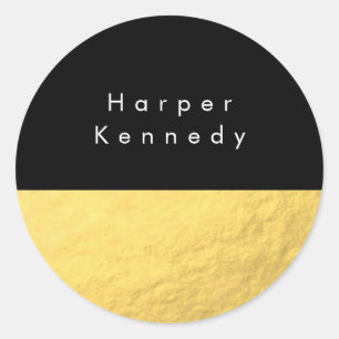 Moderne ronde Sticker Faux Gold Folie