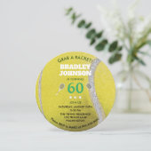 Moderne Ronde Tennis Ball Persoonlijk 60 Birthday Kaart (Staand voorkant)