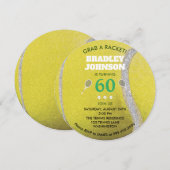 Moderne Ronde Tennis Ball Persoonlijk 60 Birthday Kaart (Voorkant / Achterkant)