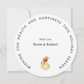 Moderne ronde, vrolijk kerstfeest, ampersand feestdagenkaart (Achterkant)