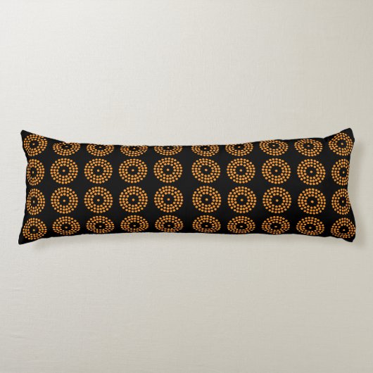 Moderne Ronde Zwarte Gouden Lichaamskussen (Voorkant)