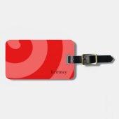 Moderne Rood Abstract Bagagelabel (Voorkant horizontaal)