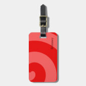 Moderne Rood Abstract Bagagelabel (Voorkant verticaal)