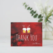 Moderne Rood Abstract met Bierpullen Bedankt Briefkaart (Staand voorkant)