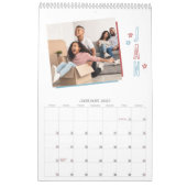 Moderne Rood & Blauw Hand-getrokken Sterren Famili Kalender (Jan 2027)