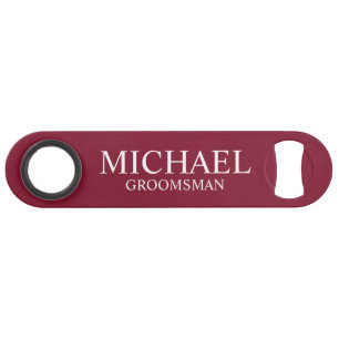 Moderne rood Bourgondisch Persoonlijke Bruidsjonke Speed Flessenopener