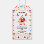 Moderne Rood Circus Ticket 1e Verjaardag | Elk Ges Cadeaulabel (Voorkant)