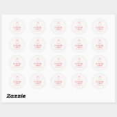 Moderne Rood Coquette Strik Verlovingsfeest Weeken Ronde Sticker (Vel)