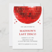 Moderne Rood Disco Bal Laatste Disco Bruidsfeest Kaart (Voorkant)