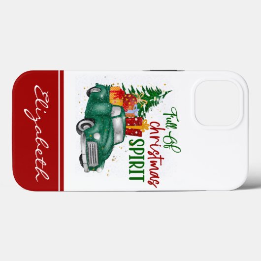 Moderne Rood en groen, vol met kerstgeest Case-Mate iPhone Case (Achterkant (horizontaal))
