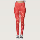 Moderne Rood en het Wit schittert Leggings (Voorkant)
