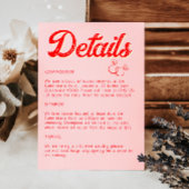 Moderne rood en roze vet details informatiekaartje