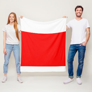 Moderne Rood en Wit Kleur Blok Fleece Deken