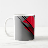 Moderne Rood en Zwart Abstracte Koffiemok (Links)