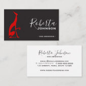 Moderne Rood en Zwart Professioneel Visitekaartje (Voorkant / Achterkant)