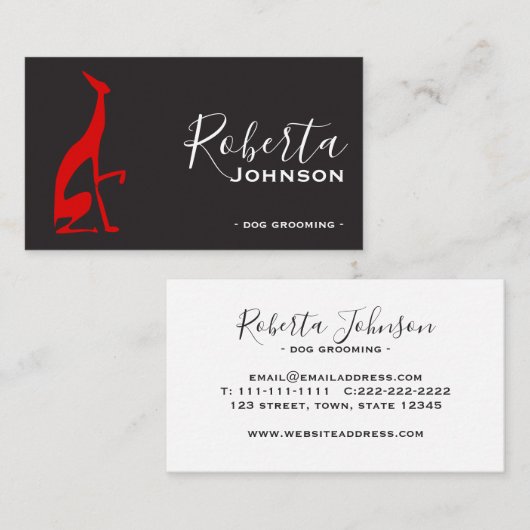 Moderne Rood en Zwart Professioneel Visitekaartje (Voorkant / Achterkant)