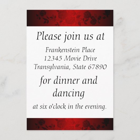 Moderne Rood- en Zwarte Roos-weddenschappen Informatiekaartje (Achterkant)