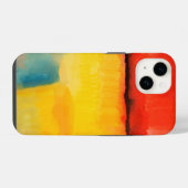 Moderne Rood Geel Abstract Schilderij iPhone Hoesje (Achterkant horizontaal)