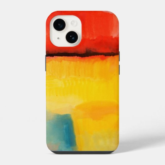 Moderne Rood Geel Abstract Schilderij iPhone Hoesje (Achterkant)