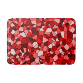 Moderne Rood Geometrisch Mozaïekpatroon Badmat