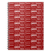 Moderne Rood Gepersonaliseerde Naam Collage Notitieboek (Voorkant)