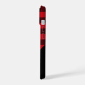 Moderne Rood Geruit Patroon Naam iPhone 15 Case (Linkerkant)