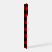 Moderne Rood Geruit Patroon Naam iPhone 15 Case (Rechterkant)