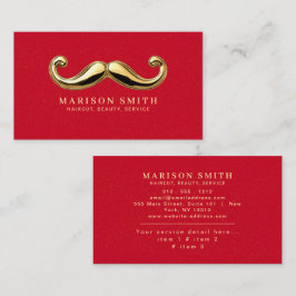 Moderne Rood & Goud Kapsalon Visitekaartje