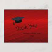 Moderne Rood Goud Naam Dank Je Wel Afstuderen Briefkaart (Voorkant)