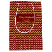 Moderne Rood Gouden Aangepaste Kerstcadeautas Medium Cadeauzakje (Voorkant)