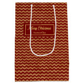 Moderne Rood Gouden Aangepaste Kerstcadeautas Medium Cadeauzakje (Achterkant)