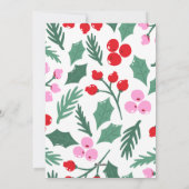 Moderne Rood & Groen Geometrisch Bloempatroon Foto Feestdagenkaart (Achterkant)