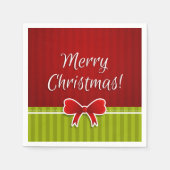 Moderne Rood Groen Vrolijk Kerstfeest Typografie Servetten (Voorkant)
