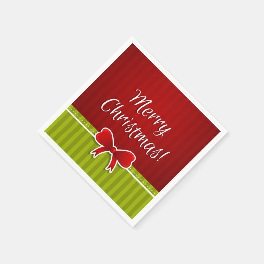 Moderne Rood Groen Vrolijk Kerstfeest Typografie Servetten (Hoek)
