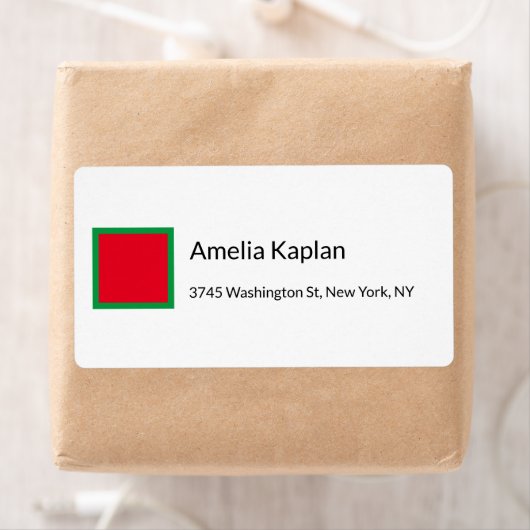 Moderne Rood Groen Wit Minimalistische Professiona Etiket (Insitu)