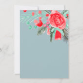 Moderne rood groene bloemenkerstfeest waterverf kaart (Achterkant)