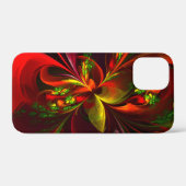 Moderne Rood Groene Bloemige Abstracte Kunst Patro Case-Mate iPhone Case (Achterkant (horizontaal))