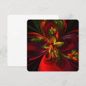 Moderne Rood Groene Bloemrijke Abstracte Kunst Pat Kaart (Voorkant / Achterkant)