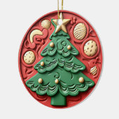 Moderne Rood Groene Kerstboom Ornament (Links)