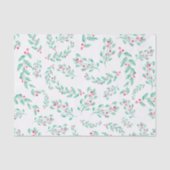 Moderne rood groene maretak waterverf patroon tissuepapier (Voorkant)